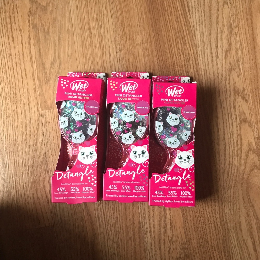 Wet Brush Mini Detangler Liquid Glitter Set Of 3